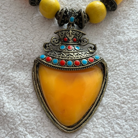 Wood and Acrylic Beaded Necklace - Picture 3 of 3